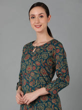 Women Green Cotton Floral Printed 1